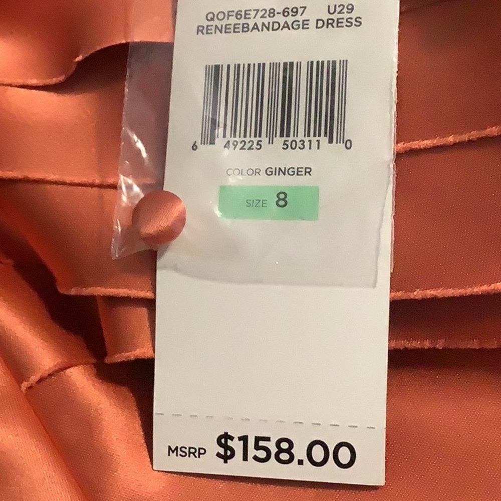 Max & Cleo Coral Satin Midi Dress - Picture 11 of 11